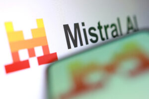 Illustration shows Mistral AI logo